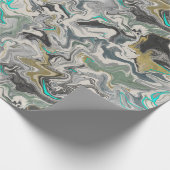Papier Cadeau Marbrure de pierre avec veines de turquoise (Coin)