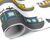 Papier Cadeau Marchands et bateaux à moteur (Coin rond)