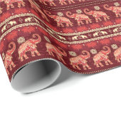 Papier Cadeau Marche des éléphants : Jouer Motif sans couture. (Coin rond)