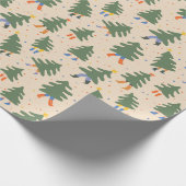 Papier Cadeau Marche Whimsical Motif des arbres de Noël (Coin)