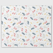 Papier Cadeau Marcher ensemble : Motif d'empreinte d'aventure (Plat)