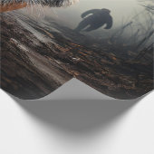 Papier Cadeau Marcher Vieille forêt surréelle de tigres noirs et (Coin)