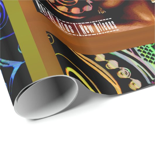 Papier Cadeau Mardi Gras (Coin rond)