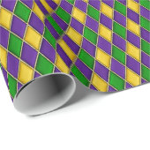 Papier Cadeau Mardi Gras Arlequin Design Diamant (Coin rond)
