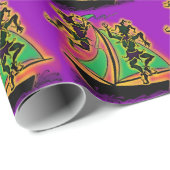 Papier Cadeau Mardi Gras Bateau de Fools (Coin rond)