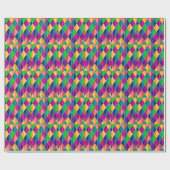 Papier Cadeau Mardi Gras Carnaval Jaune Purple Diamants verts (Plat)