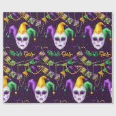 Papier Cadeau Mardi Gras Carnival (Plat)