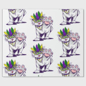 Papier Cadeau mardi gras cat funny kitten (Plat)