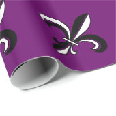 Papier Cadeau Mardi gras Fleur De Lis (Coin rond)