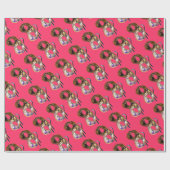 Papier Cadeau MARDI GRAS MASQUERADE fuchsia (Plat)