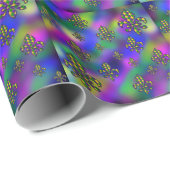 Papier Cadeau Mardi Gras Motif (Coin rond)