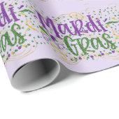 Papier Cadeau Mardi Gras on Green Stones (Coin rond)