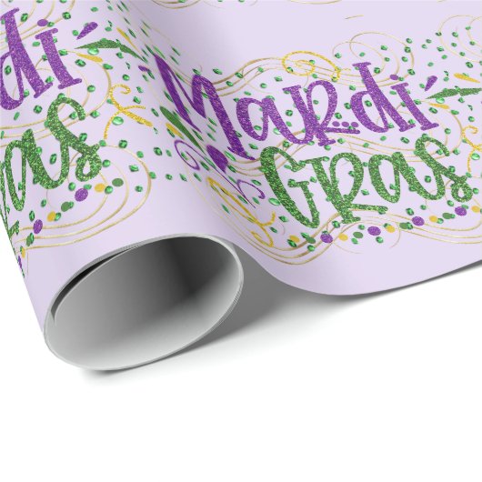 Papier Cadeau Mardi Gras on Green Stones (Coin rond)