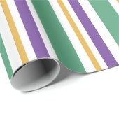 Papier Cadeau Mardi Gras Stripes (Coin rond)