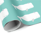 Papier Cadeau Mare de baleine blanche (Coin rond)