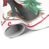 Papier Cadeau Marée noire de vacances Xmas (Coin rond)