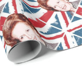 PAPIER CADEAU MARGARET THATCHER UNION JACK (Coin rond)