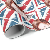 PAPIER CADEAU MARGARET THATCHER UNION JACK (Coin rond)