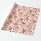 Papier Cadeau Marguerite Blanche Rétro (Déroulé)
