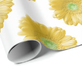 Papier Cadeau Marguerite jaune (Coin rond)