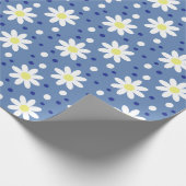 Papier Cadeau marguerite points bleus (Coin)
