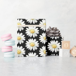 Papier Cadeau Marguerites à points jaunes