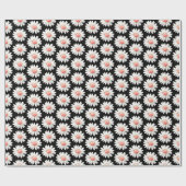 Papier Cadeau Marguerites à points rouges (Plat)