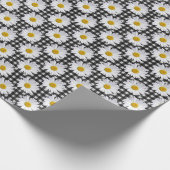 Papier Cadeau Marguerites blanches sur Gingham (Coin)