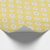 Papier Cadeau Marguerites blanches sur jaune doré (Coin)