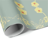 Papier Cadeau Marguerites en gris Toutes les occasions (Coin rond)