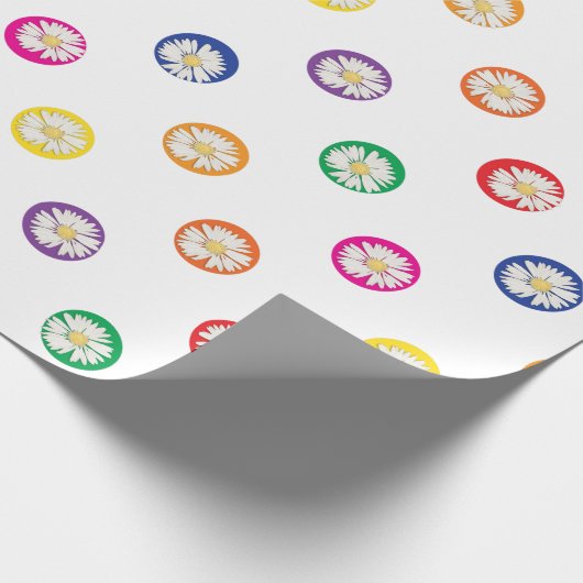 Papier Cadeau Marguerites En Pois (Coin)