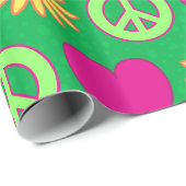 Papier Cadeau Marguerites Groovy (Coin rond)
