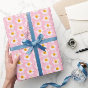 Papier Cadeau marguerites sur pois