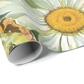 Papier Cadeau Marguerites, Tulipes & Papillons (Coin rond)