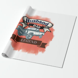 Papier Cadeau Mari Papa Conducteur de Camion Légende L'Ultime To