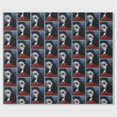 Papier Cadeau Maria Crâne sucre Roses rouges (Plat)