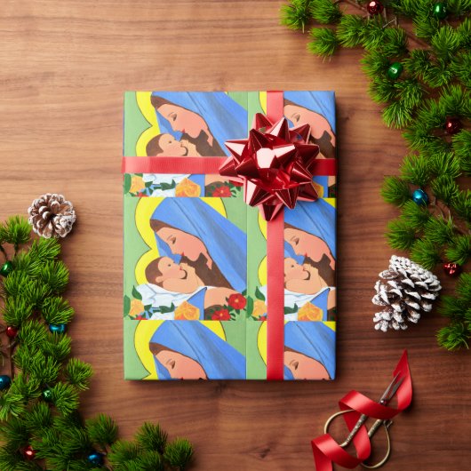 Papier Cadeau Maria et bébé Jésus (Cadeau de vacances)