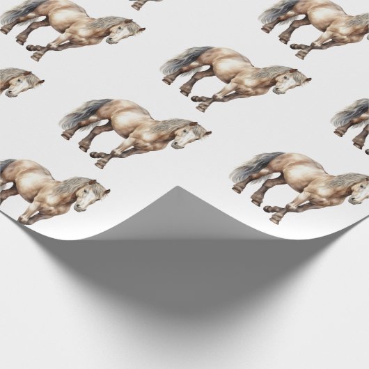 Papier Cadeau Mariage à la ferme animale cheval (Coin)