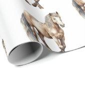 Papier Cadeau Mariage à la ferme animale de chevaux (Coin rond)