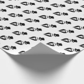 Papier Cadeau Mariage à la Moustache en Tuxedo et Chapeau Haut d (Coin)