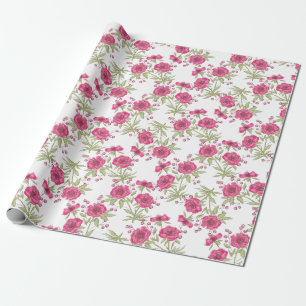 Papier Cadeau Mariage à la Rose Rose Clair