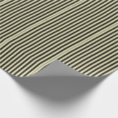 Papier Cadeau Mariage à rayures noir et crème Élégant (Coin)