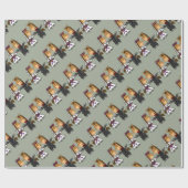 Papier Cadeau Mariage adorable de jeunes mariés de cheval (Plat)