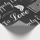 Papier Cadeau mariage "Amour, rire et bonheur toujours après" (Coin)