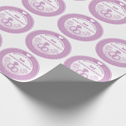 Papier Cadeau Mariage anniversaire dentelle look changer l'année (Coin)