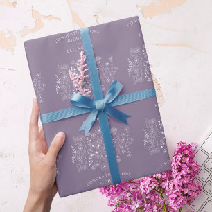 Papier Cadeau Mariage aquarelle moderne de fleurs sauvages Boho