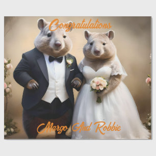 Papier Cadeau Mariage australien Wombat,