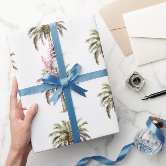 Papier Cadeau Mariage aux cocotiers et palmiers de la plage Trop (Cadeaux)