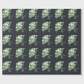 Papier Cadeau Mariage aux fleurs blanches (Plat)