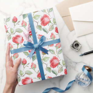 Papier Cadeau Mariage aux jolies roses rouges